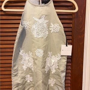 Victoria Beckham NWT for Target Kids Dress in Light Gray with White Embroidery